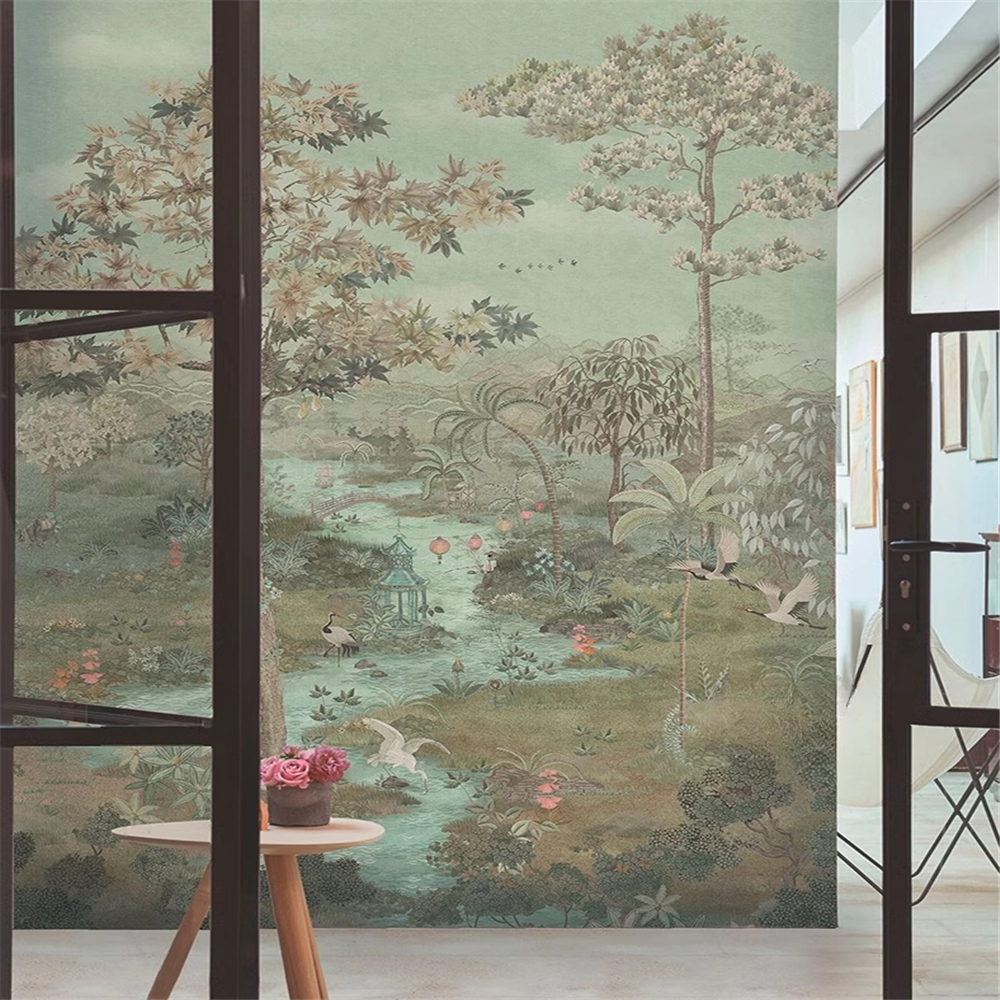Home Improvement Materials - custom Photo Mural Green Landscape Tree