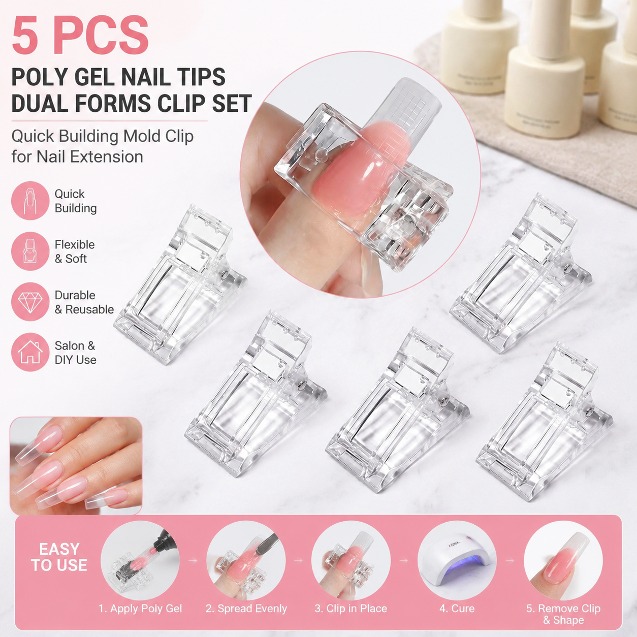 Home Improvement Help - 5 Pcs Flexible Soft Poly Gel
